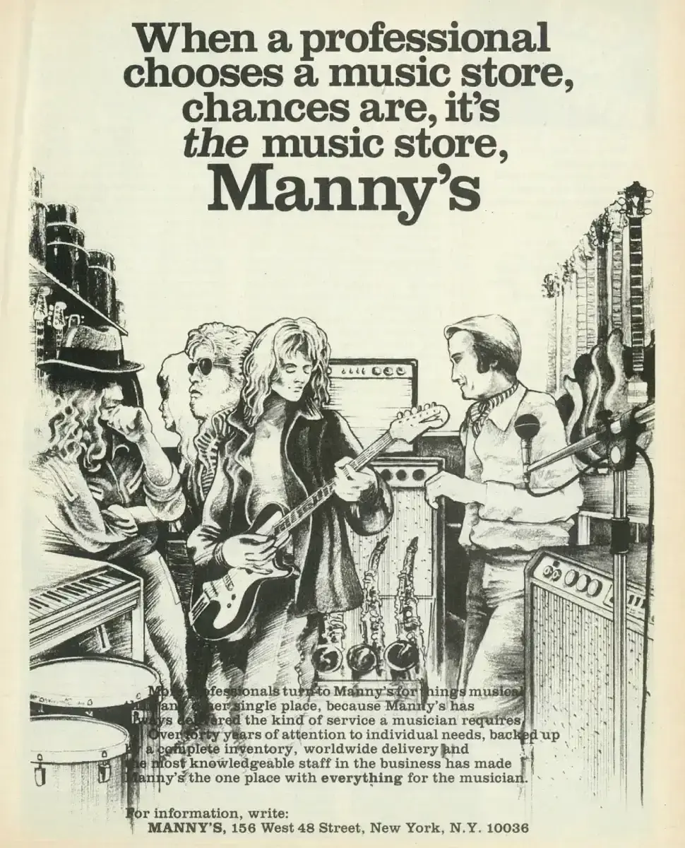 Vintage Manny's Advertisement